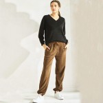 Wholesale women s V Neck Corduroy Long Sleeve Top Pack Relaxed Fit Dropped Shoul