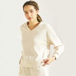 Wholesale women s V Neck Corduroy Long Sleeve Top Pack Relaxed Fit Dropped Shoul
