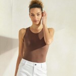 Wholesale round Neck Ribbed Tank Top Pack Body Hugging Silhouette Self Rib Bindi