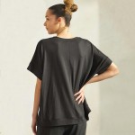 Wholesale women s Short Sleeve Peach Skin Crew Top Pack Loose Fit Lightweight Br
