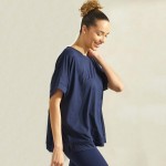 Wholesale women s Short Sleeve Peach Skin Crew Top Pack Loose Fit Lightweight Br