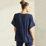 Wholesale women s Short Sleeve Peach Skin Crew Top Pack Loose Fit Lightweight Br