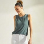 Wholesale women s Ribbed Crew Neck Tank Pack Loose Fit Viscose Spandex
