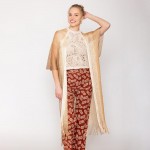 Wholesale do Everything Love Two Lurex Kimono Fringe Detail One Fits Most Polyes