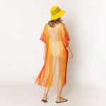 Wholesale do Everything Love Two Lurex Kimono Fringe Detail One Fits Most Polyes