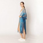 Wholesale do Everything Love Two Lurex Kimono Fringe Detail One Fits Most Polyes