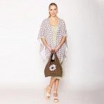 Wholesale do Everything Love D Pattern Print Ruana One Fits Most Viscose