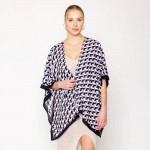 Wholesale do Everything Love D Pattern Print Ruana One Fits Most Viscose