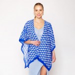 Wholesale do Everything Love D Pattern Print Ruana One Fits Most Viscose