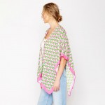 Wholesale do Everything Love D Pattern Print Ruana One Fits Most Viscose