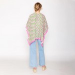 Wholesale do Everything Love D Pattern Print Ruana One Fits Most Viscose