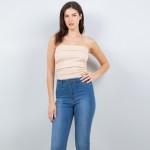 Wholesale seamless Tube Top Pack Cinched Sides Stretchy Nylon Polyester Spandex