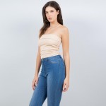 Wholesale seamless Tube Top Pack Cinched Sides Stretchy Nylon Polyester Spandex