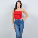 Wholesale seamless Tube Top Pack Cinched Sides Stretchy Nylon Polyester Spandex