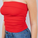 Wholesale seamless Tube Top Pack Cinched Sides Stretchy Nylon Polyester Spandex