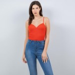Wholesale ribbed Camisole Bodysuit Pack Built Bra Nylon Spandex