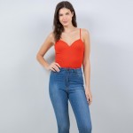 Wholesale ribbed Camisole Bodysuit Pack Built Bra Nylon Spandex