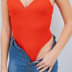 Wholesale ribbed Camisole Bodysuit Pack Built Bra Nylon Spandex