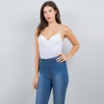 Wholesale ribbed Camisole Bodysuit Pack Built Bra Nylon Spandex