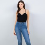 Wholesale ribbed Camisole Bodysuit Pack Built Bra Nylon Spandex