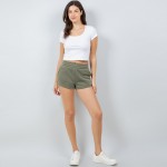 Wholesale loose Fit Fleece Sweat Shorts Elastic Waistband Two Side Pockets Polye
