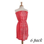 Wholesale coral tube top tunic white Aztec print Sold packs six one small two me