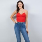Wholesale ribbed Spaghetti Strap Camisole Pack Slimming Fit Built Bra Nylon Span