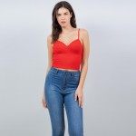 Wholesale ribbed Spaghetti Strap Camisole Pack Slimming Fit Built Bra Nylon Span