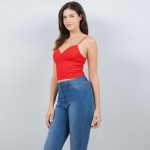 Wholesale ribbed Spaghetti Strap Camisole Pack Slimming Fit Built Bra Nylon Span