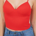 Wholesale ribbed Spaghetti Strap Camisole Pack Slimming Fit Built Bra Nylon Span