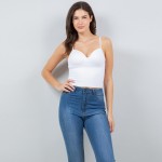 Wholesale ribbed Spaghetti Strap Camisole Pack Slimming Fit Built Bra Nylon Span