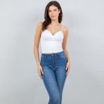 Wholesale ribbed Spaghetti Strap Camisole Pack Slimming Fit Built Bra Nylon Span