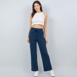 Wholesale french Terry Straight Leg Pants Pack Drawstring Elastic Waist Two Side