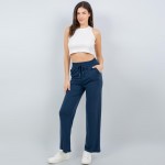 Wholesale french Terry Straight Leg Pants Pack Drawstring Elastic Waist Two Side