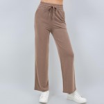 Wholesale french Terry Straight Leg Pants Pack Drawstring Elastic Waist Two Side