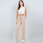Wholesale french Terry Straight Leg Pants Pack Drawstring Elastic Waist Two Side
