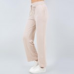 Wholesale french Terry Straight Leg Pants Pack Drawstring Elastic Waist Two Side