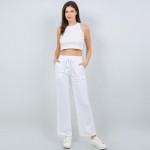 Wholesale french Terry Straight Leg Pants Pack Drawstring Elastic Waist Two Side