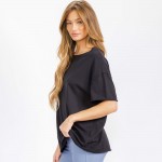 Wholesale essential Raw Edge Tee Pack Comfortable Breathable Oversized Round Ne