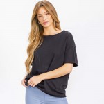 Wholesale essential Raw Edge Tee Pack Comfortable Breathable Oversized Round Ne