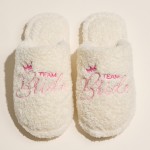 Wholesale team Bride Crown Embroidered Terry Cloth Slippers Pack Rubber Cole Co