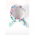 Wholesale petite Flowers Print Bandana Scarf Multi Use Scarf Bandana Bag Tie ETC