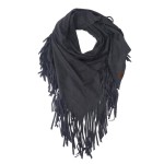 Wholesale c C SFC Faux Suede Triangle Fringe Scarf Polyester Spabdex One