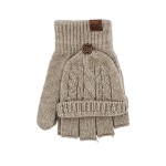 C.C MTC0141
Cable Pattern Convertible Flips Mitten 

- 34% Polyester / 22% Nylon / 43% Acrylic / 1% Spandex 
- One Size