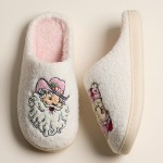 Wholesale fuzzy Holiday Slippers Cowboy Santa Boot Pack Rubber Sole Non Slip