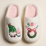 Wholesale fuzzy Holiday Slippers Gnome Gnoel Wreath Pack Rubber Sole Non slip