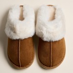 Wholesale platform Sherpa Slippers Suede Finish Faux Fur Collar Pack Durable pla