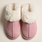 Wholesale platform Sherpa Slippers Suede Finish Faux Fur Collar Pack Durable pla