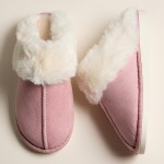 Wholesale platform Sherpa Slippers Suede Finish Faux Fur Collar Pack Durable pla