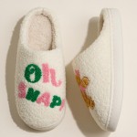 Wholesale oh SNAP Gingerbread Embroidered Slippers Pack Rubber Bottom Non Slip